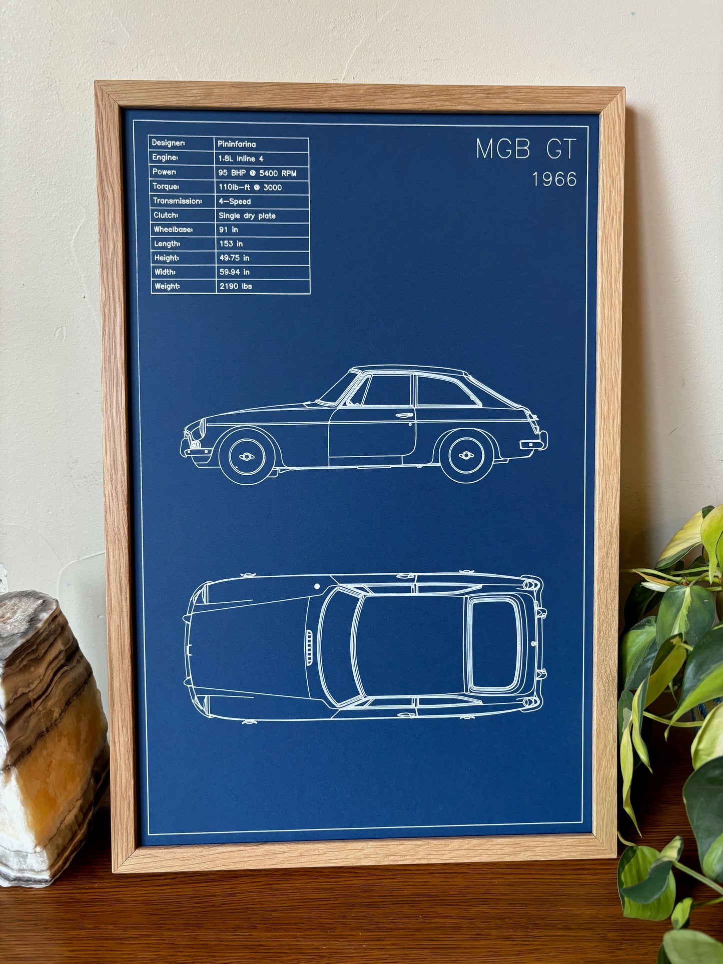Custom Car Blueprint Art