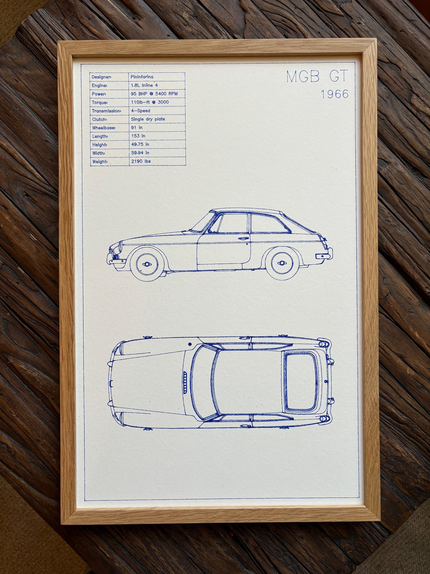 Custom Car Blueprint Art