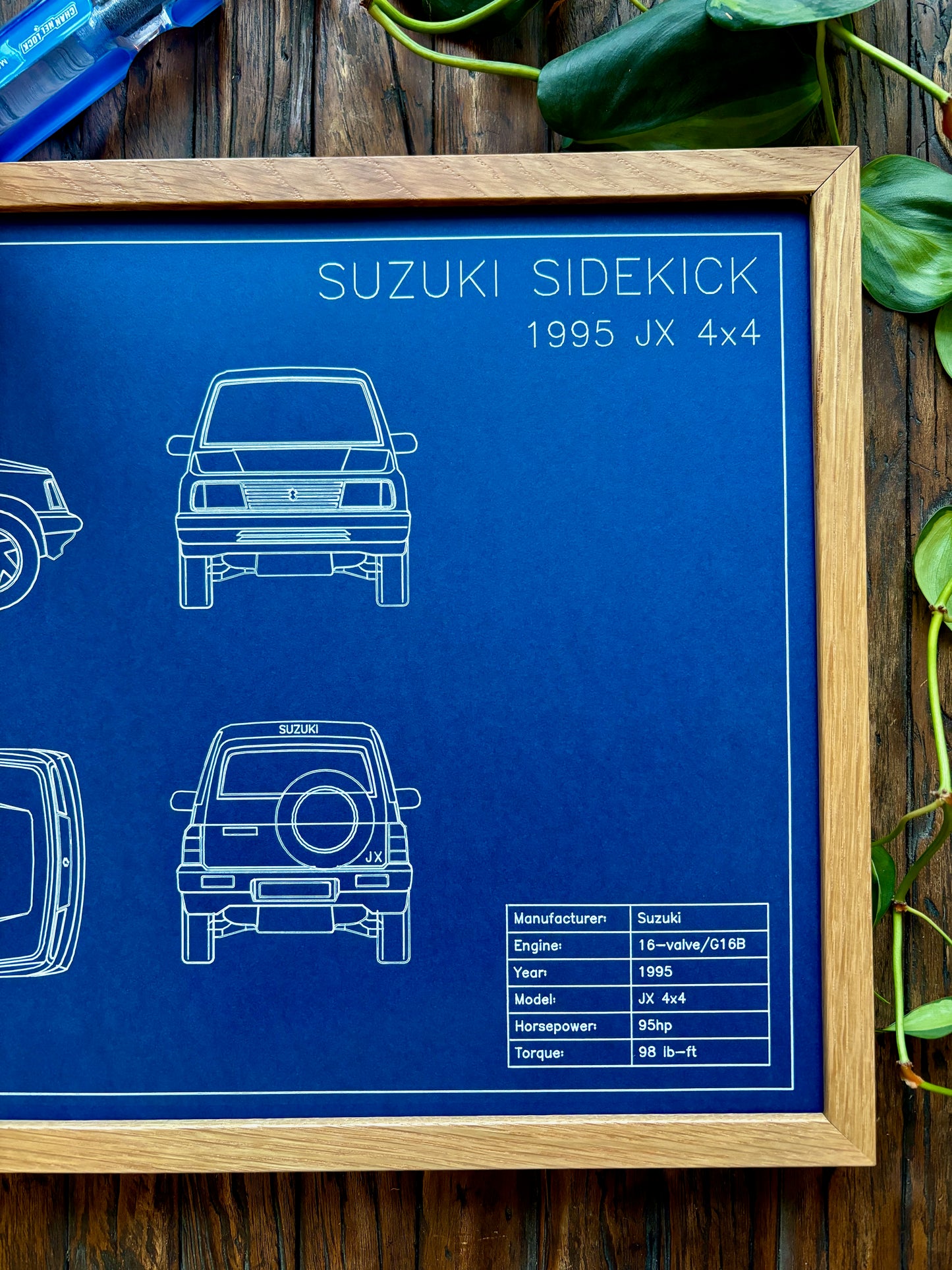 Custom Car Blueprint Art