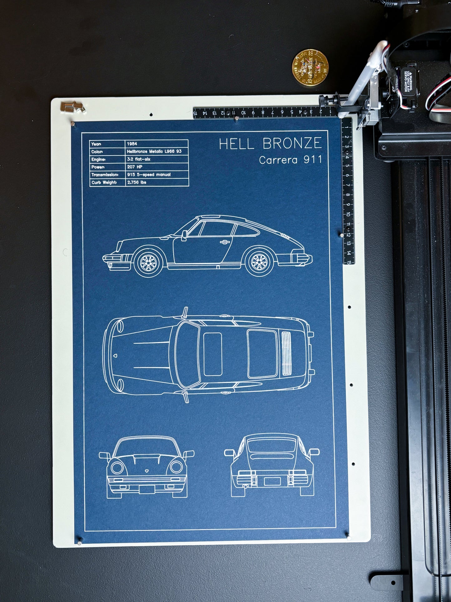 Custom Car Blueprint Art